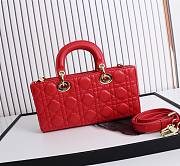 Dior Lady D-Joy Bag Red Cannage Lambskin size 26x13.5x5 cm - 4