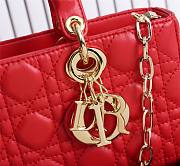 Dior Lady D-Joy Bag Red Cannage Lambskin size 26x13.5x5 cm - 2