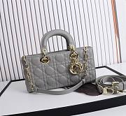 Dior Lady D-Joy Bag Gray Cannage Lambskin size 26x13.5x5 cm - 1