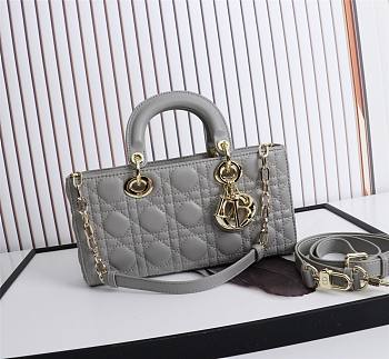 Dior Lady D-Joy Bag Gray Cannage Lambskin size 26x13.5x5 cm