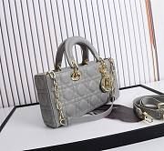 Dior Lady D-Joy Bag Gray Cannage Lambskin size 26x13.5x5 cm - 4