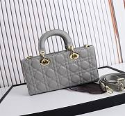 Dior Lady D-Joy Bag Gray Cannage Lambskin size 26x13.5x5 cm - 3