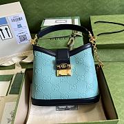 Gucci Small GG Shoulder Bag Blue 675788 Size 25x21x9 cm - 1