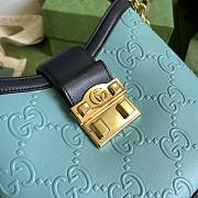 Gucci Small GG Shoulder Bag Blue 675788 Size 25x21x9 cm - 6