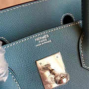 Hermes Birkin Blue Jean Epsom Leather Size 30x22x16 cm - 4