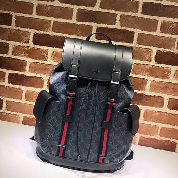 Gucci GG Supreme Black Backpack 495563 size 34x42x16 cm