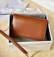 Celine Wallet On Chain Cuir Triomphe Brown Size 19 x 11 x 4 cm - 2