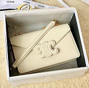 Celine Wallet On Chain Cuir Triomphe White Size 19 x 11 x 4 cm - 1