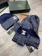 Chanel Set Hat and Scarf Blue - 2