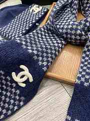 Chanel Set Hat and Scarf Blue - 5