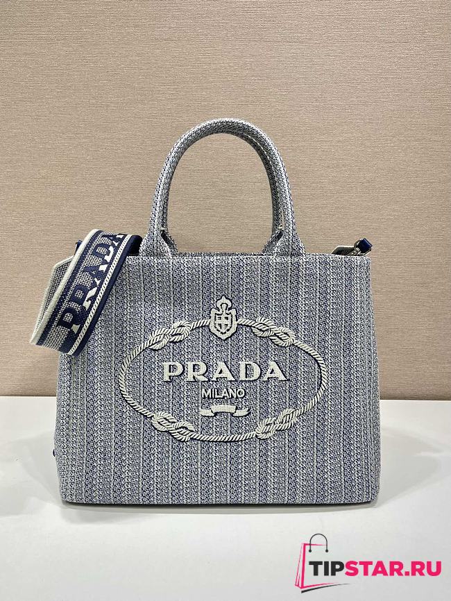  Prada Embroidered Tote Bag 1BA342 size 27x18.5x10.5 cm - 1