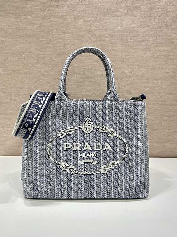  Prada Embroidered Tote Bag 1BA342 size 27x18.5x10.5 cm