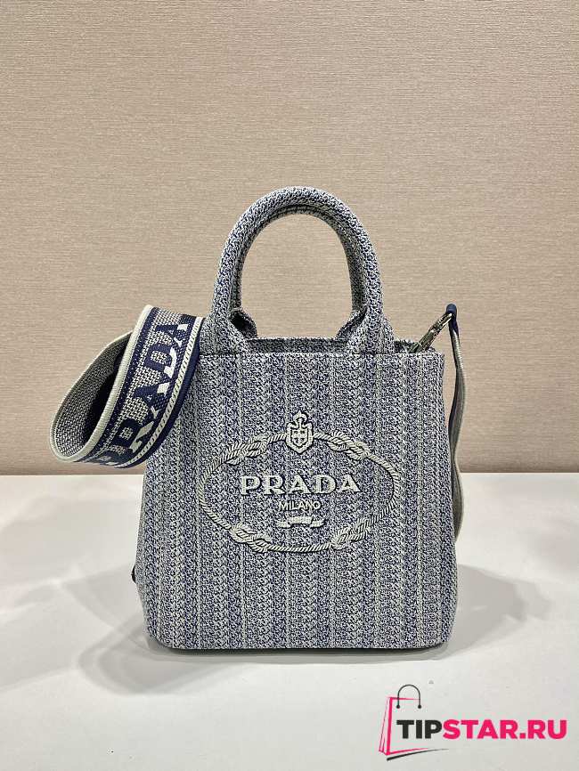 Prada Embroidered Top Handle Bag 1BA343 size 21x22x10 cm - 1