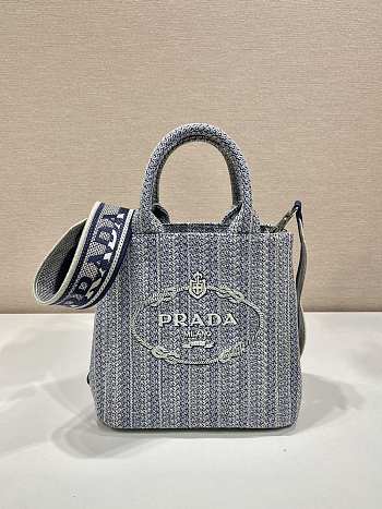 Prada Embroidered Top Handle Bag 1BA343 size 21x22x10 cm