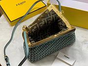 Fendi First Small Mint Green Leather Interlace Bag Size 26x18x9.5 cm - 2