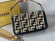 Fendi Baguette Black Raffia Back With Crocheted FF 27x15x6 cm - 2