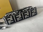 Fendi Baguette Grey Houndstooth Wool Bag With FF Embroidery 27 cm - 6