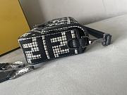 Fendi Baguette Grey Houndstooth Wool Bag With FF Embroidery 27 cm - 5
