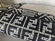 Fendi Baguette Grey Houndstooth Wool Bag With FF Embroidery 27 cm - 3