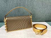 Fendace Baguette Brooch Bag In Gold Leather 28x15.5x7 cm - 3