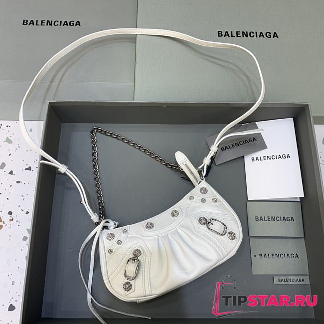 Balenciaga Le Cagole Mini Bag With Chain White Crocodile Leather 20x11x4 cm - 1