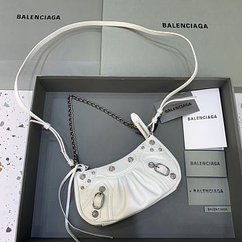 Balenciaga Le Cagole Mini Bag With Chain White Crocodile Leather 20x11x4 cm