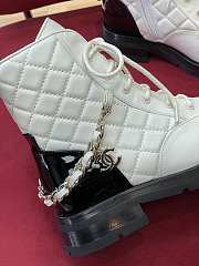 Chanel Lace-Ups White/Black Leather - 4