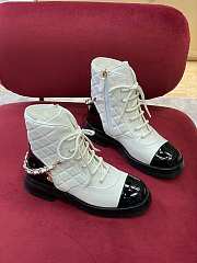 Chanel Lace-Ups White/Black Leather - 5
