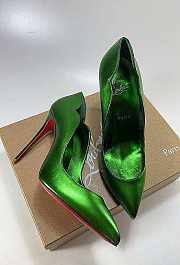 Louboutin Green Hot Chick Metallic Heels 10 cm - 5
