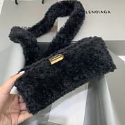 Balenciaga Furry Hourglass Xs Handbag With Strap Black size 19x8x11 cm - 5