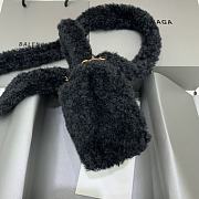 Balenciaga Furry Hourglass Xs Handbag With Strap Black size 19x8x11 cm - 4