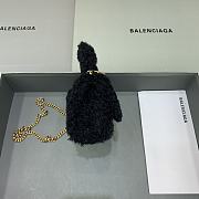 Balenciaga Furry Hourglass Mini Handbag With Chain Black size 11.5x14x4.5 cm - 6