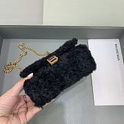 Balenciaga Furry Hourglass Mini Handbag With Chain Black size 11.5x14x4.5 cm - 4