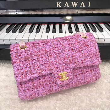 Chanel Classic Pink Tweed & Fabric size 25cm