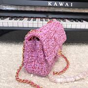 Chanel Classic Small Pink Tweed & Fabric size 20 cm - 5