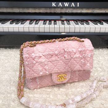 Chanel Classic Small Light Pink Woolen size 25 cm