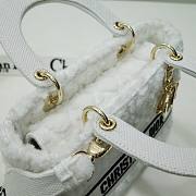Dior Medium Lady D-Lite White Cannage Wool Embroidered size 24 cm  - 3