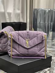 YSL Loulou Puffer Medium Denim Lilac 577475 size 35x23x13.5 cm  - 1