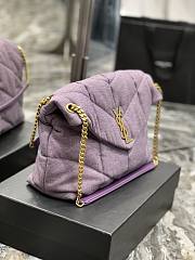 YSL Loulou Puffer Medium Denim Lilac 577475 size 35x23x13.5 cm  - 2