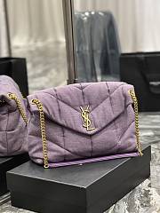 YSL Loulou Puffer Medium Denim Lilac 577475 size 35x23x13.5 cm  - 5