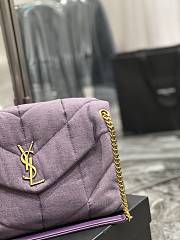 YSL Loulou Puffer Medium Denim Lilac 577475 size 35x23x13.5 cm  - 6