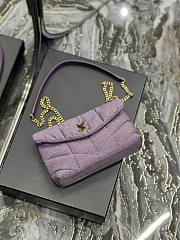 YSL Loulou Puffer Toy Bag Denim Lilac 620333 size 23x15.5x5.8 cm - 2