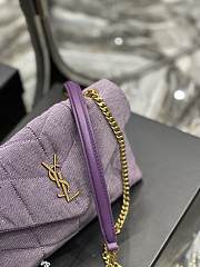 YSL Loulou Puffer Toy Bag Denim Lilac 620333 size 23x15.5x5.8 cm - 5