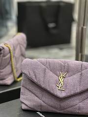 YSL Loulou Puffer Toy Bag Denim Lilac 620333 size 23x15.5x5.8 cm - 6