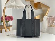 Chloe Medium Woody Tote Bag Black Smooth Leather size 37x26x12 cm - 1