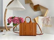 Chloe Small Woody Tote Bag Brown Smooth Leather size 26x20x8 cm - 1