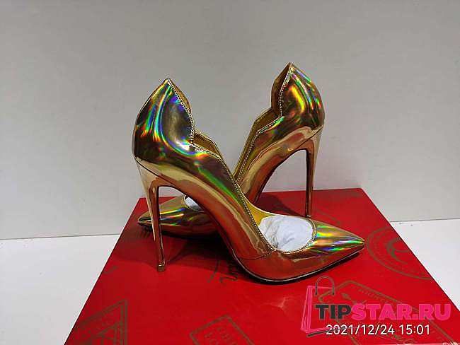 Christian Louboutin Hot Chick Iridescent Scallop Leather Pumps 120mm - 1