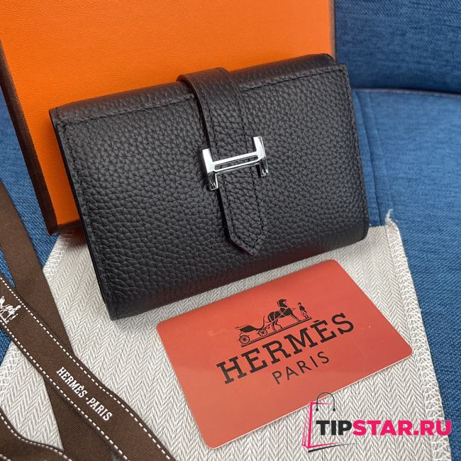 Hermes Bearn Compact Wallet Black 10x12 cm - 1