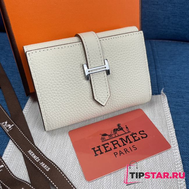 Hermes Bearn Compact Wallet White 10x12 cm - 1