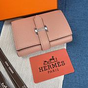 Hermes Bearn Compact Wallet Light Pink 10x12 cm - 4
